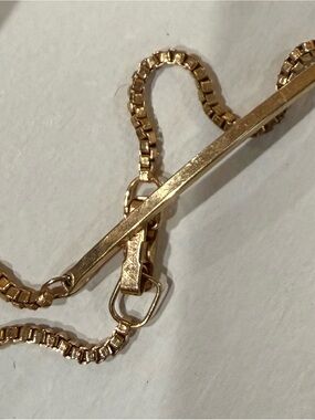 Gold Tone Box Chain Bracelet